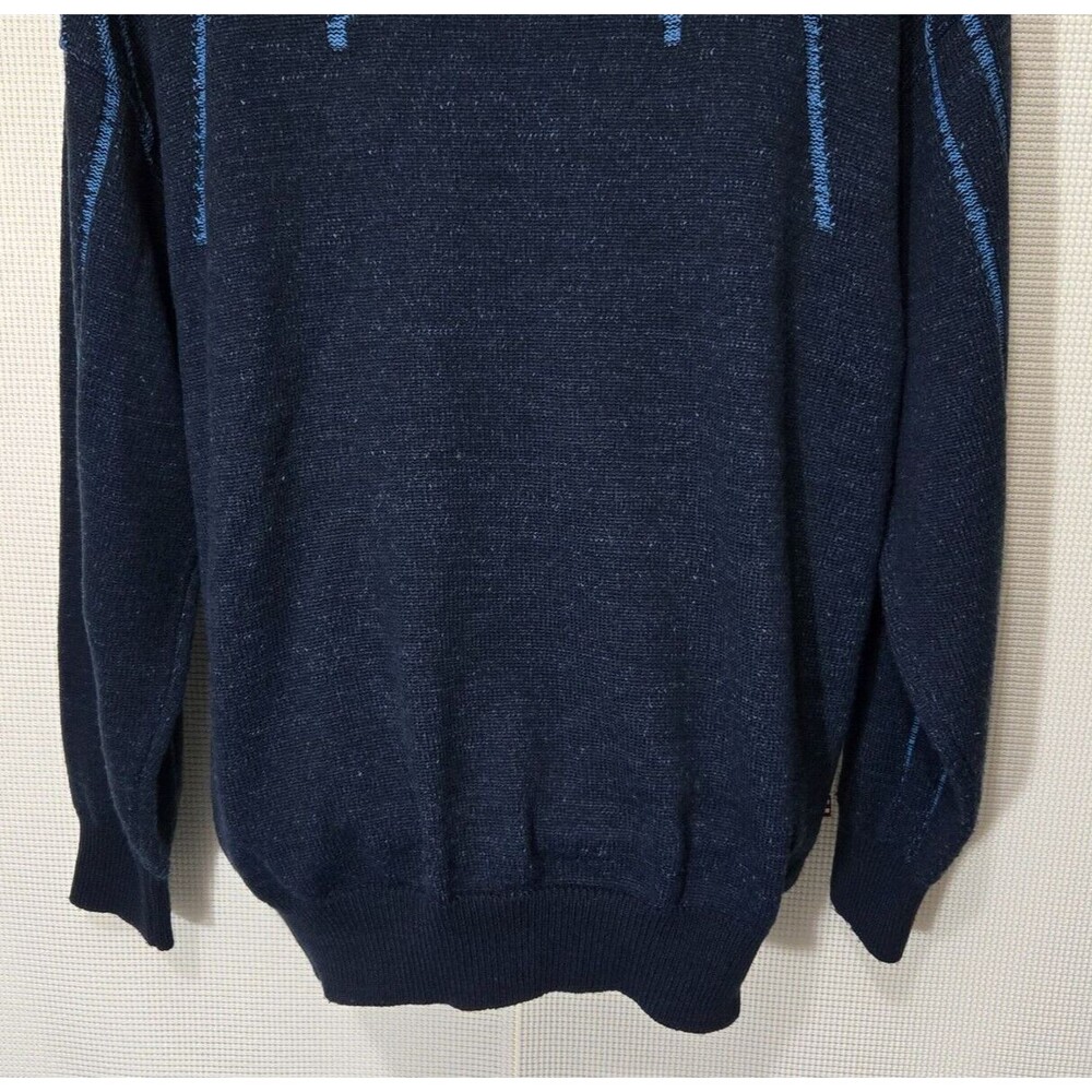 Phat Farm Sweater Mens XL Dark Blue Vintage Y2K 90s Wool Blend Turtleneck - Picture 8 of 11